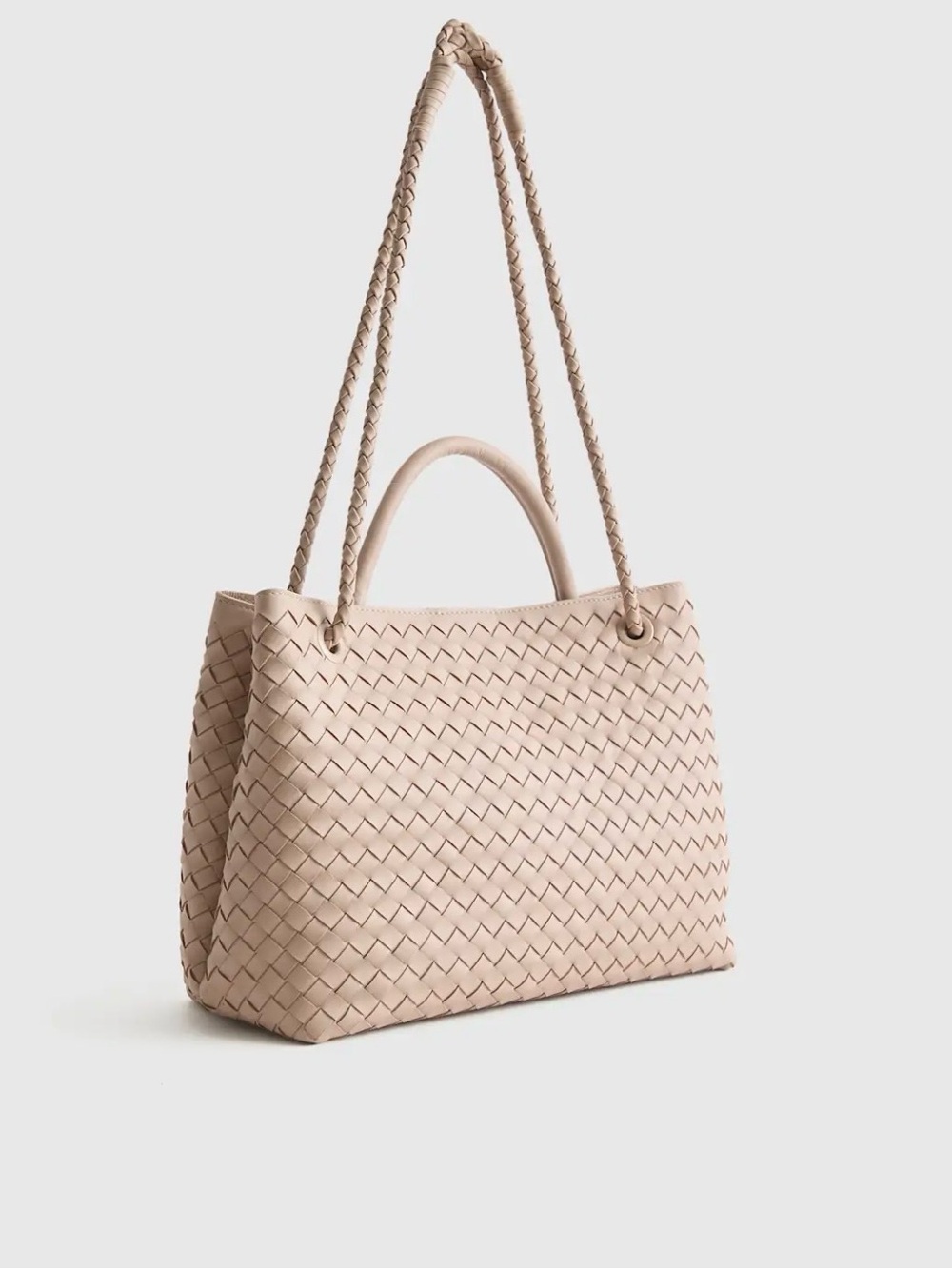 Quince Italian Leather Woven Satchel